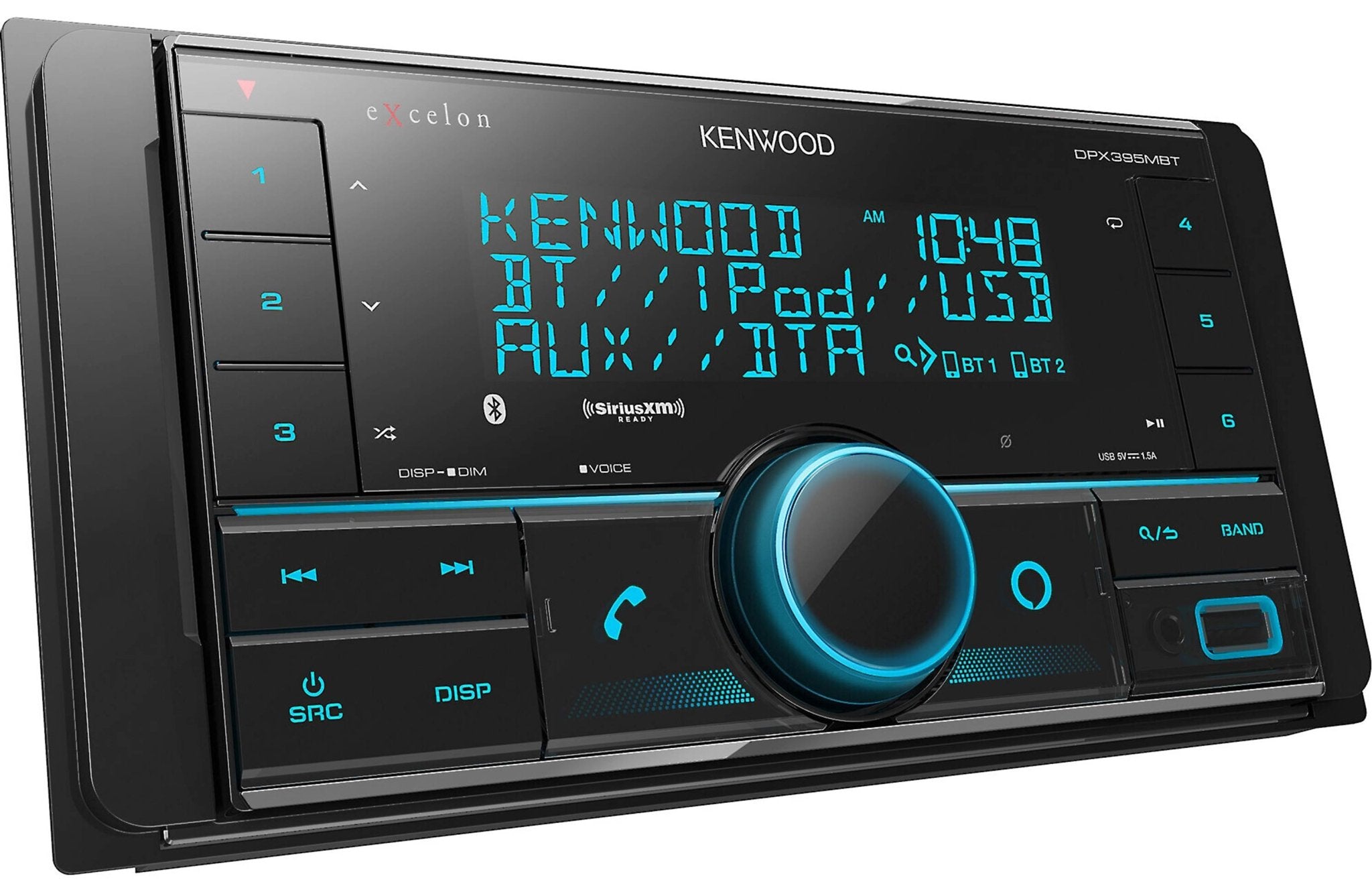 Kenwood DPX395MBT Double DIN in - Dash Digital Media Receiver with Bluetooth (Does not Play CDs) | Mechless Car Stereo Receiver | Amazon Alexa Ready - Black - Elite Custom Sound