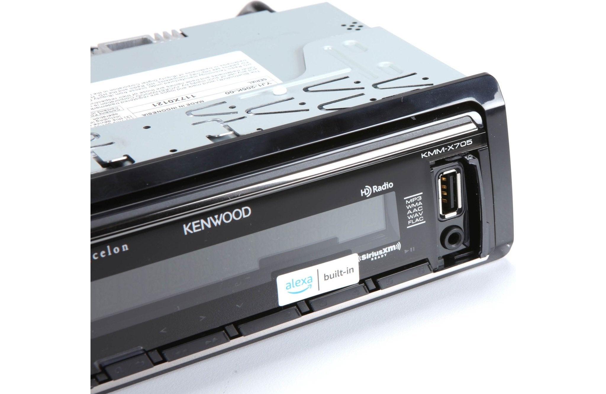 Kenwood KMM - X705 Excelon Digital Multimedia Car Stereo - Single DIN with Bluetooth, AM/FM HD Radio, Alexa Built in, Variable Color, SiriusXM - Elite Custom Sound
