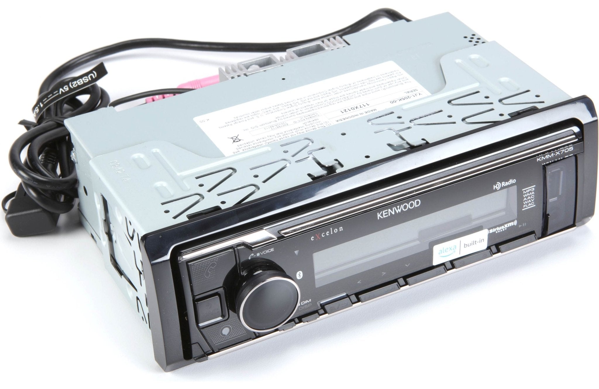 Kenwood KMM - X705 Excelon Digital Multimedia Car Stereo - Single DIN with Bluetooth, AM/FM HD Radio, Alexa Built in, Variable Color, SiriusXM - Elite Custom Sound