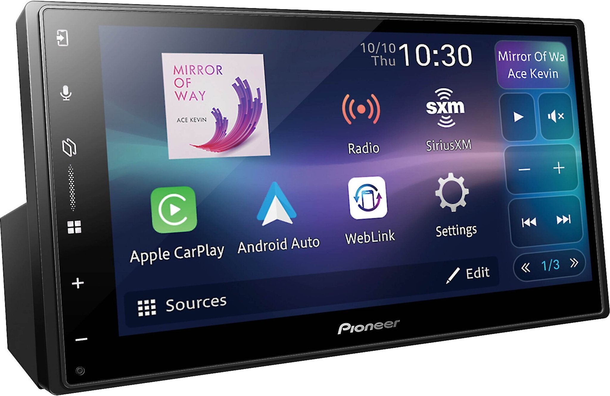 Pioneer® DMH - W3000NEX 6.8 - In. Wireless Apple Carplay & Android Auto Car In - Dash Unit, Double - DIN Digital Media Receiver with Touch Screen, Bluetooth® - Elite Custom Sound