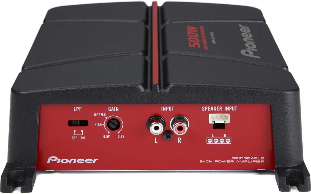 Pioneer GM - A3702 500W 2 - Channel Bridgeable Amplifier ,Black/red - Elite Custom Sound